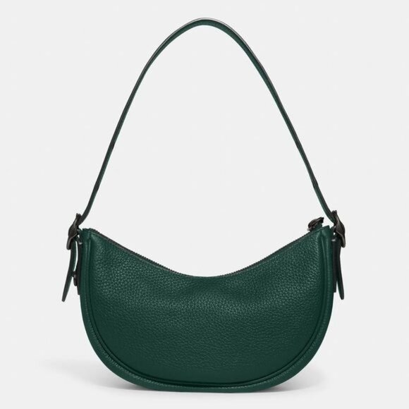 Coach Luna Limited Edition Color Green Soft Pebbled Leather & Gunmetal Hardware - Picture 3 of 11